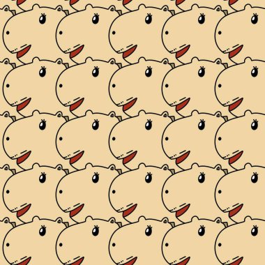 Tatlı su aygırı çizgi filminin kusursuz deseni