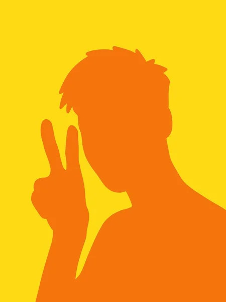 Yellow Orange Color Shape Man Background — стоковое фото