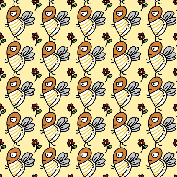 seamless pattern of cute bee cartoon