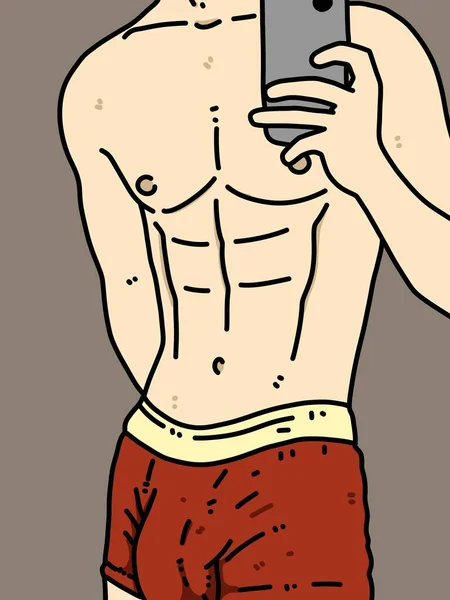 body man cartoon on brown background