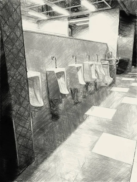 Blanco Negro Del Cuarto Baño — Foto de Stock