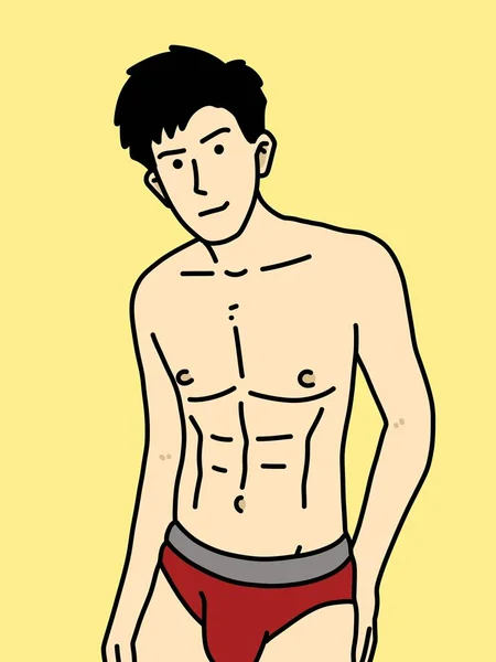 Mignon Homme Dessin Animé Sur Fond Jaune — Photo