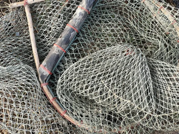 close up old fishing net texture