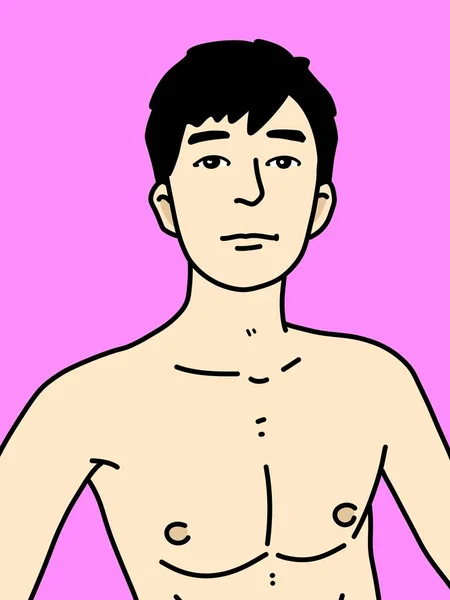 cute man cartoon on pink background