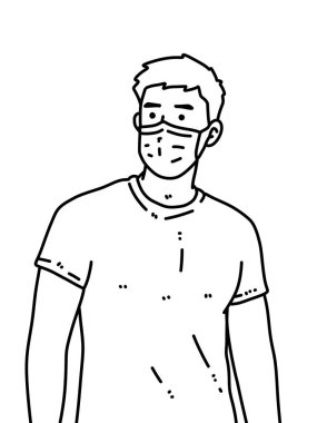 Siyah ve beyaz renkli yakışıklı adam çizgi filmi.