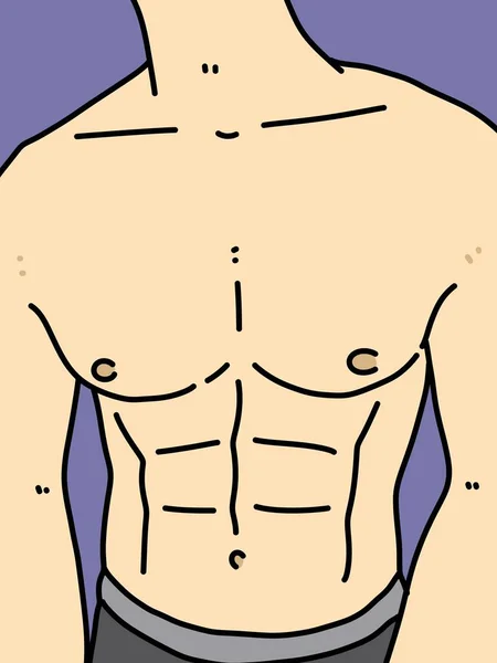 Body Man Cartoon Purple Background — Stock Fotó