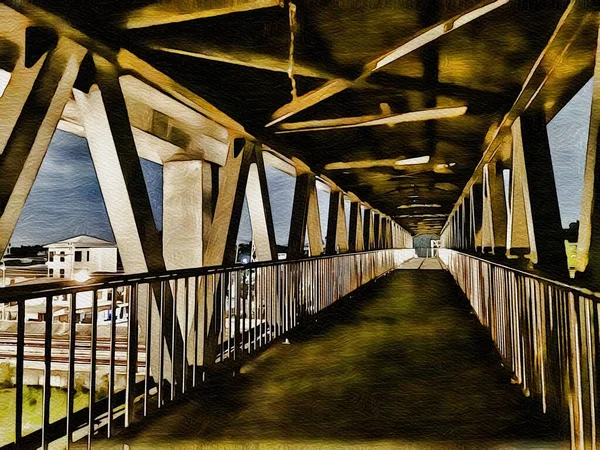夜市立交桥的艺术色彩 — 图库照片