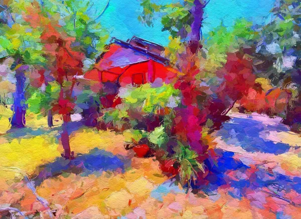 art color of home in garden