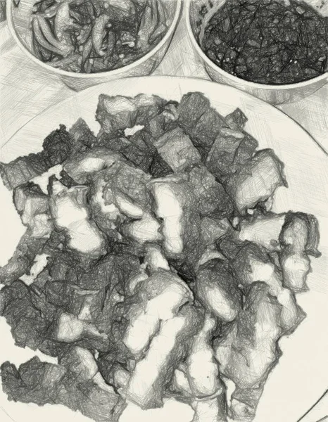 바삭바삭 돼지고기 요리의 — 스톡 사진