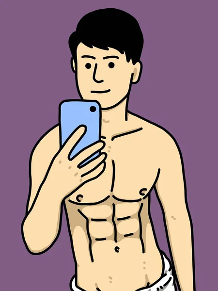 cute man cartoon on purple background