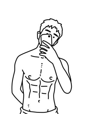 Siyah ve beyaz renkli yakışıklı adam çizgi filmi.