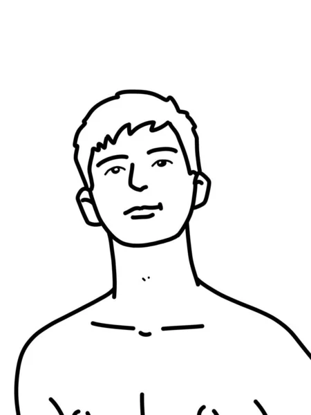 Bianco Nero Uomo Carino Cartone Animato Colorazione — Foto Stock
