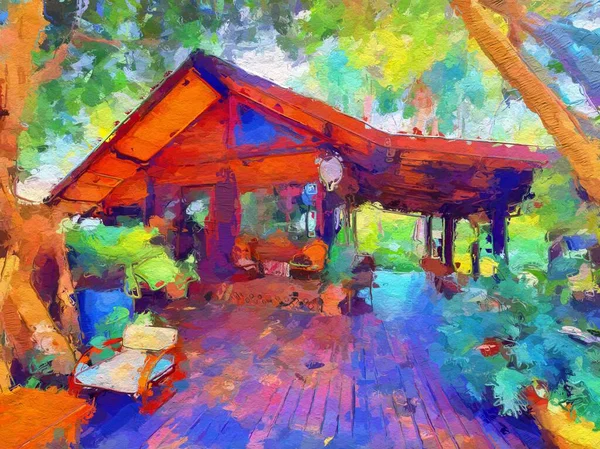 art color of home in nature garden