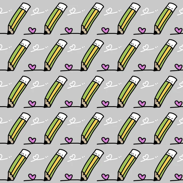 seamless pattern of pencils cartoon