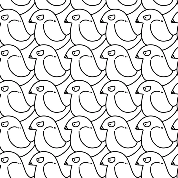 seamless pattern of cute bird cartoon