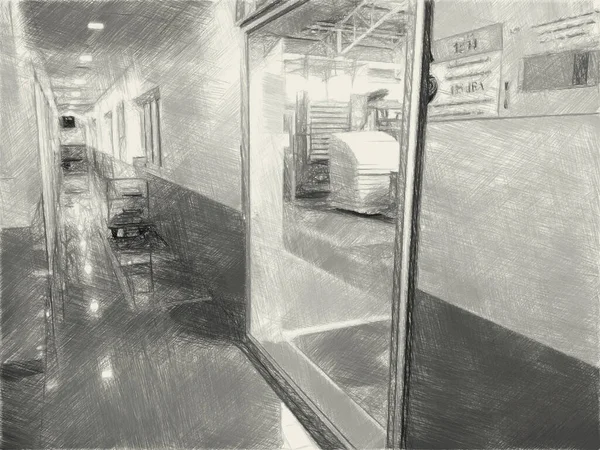 Ofis Geçmişi Siyah Beyaz — Stok fotoğraf