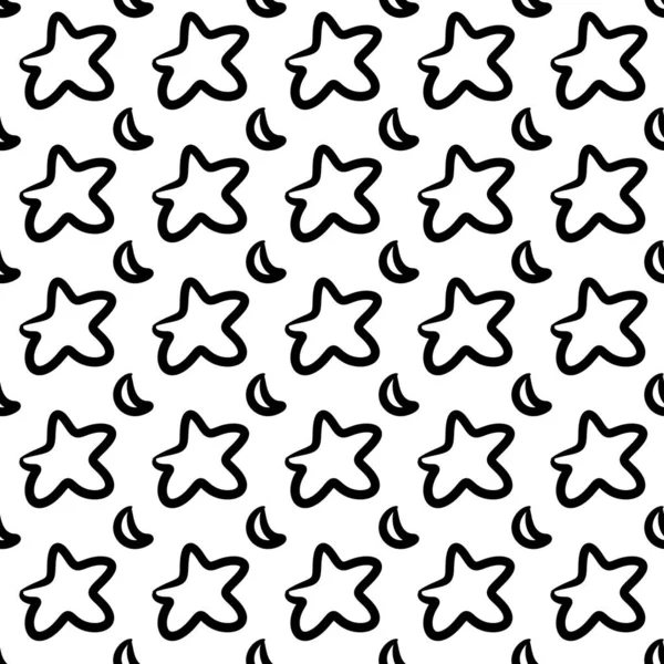 Padrão Sem Costura Estrela Lua Desenhos Animados — Fotografia de Stock