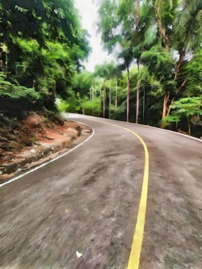 Ormandaki yolun sanat rengi