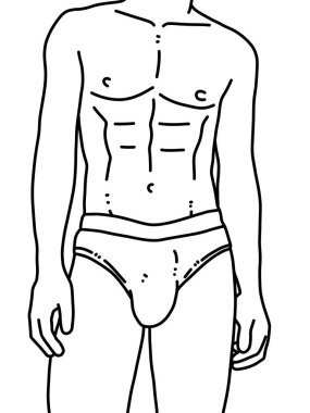 Siyah ve beyaz renkli yakışıklı adam çizgi filmi.