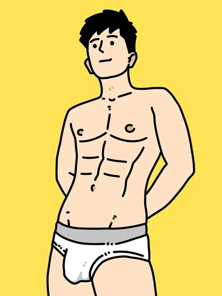 Lindo Hombre Dibujos Animados Sobre Fondo Amarillo —  Fotos de Stock