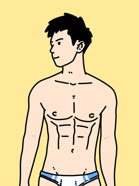 黄色の背景のかわいい男漫画 — ストック写真