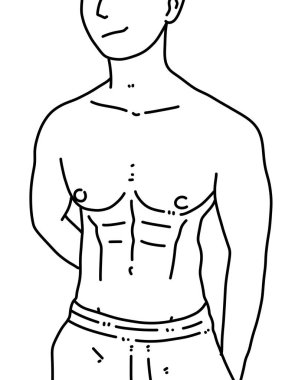 Siyah ve beyaz renkli insan çizgi filmi.