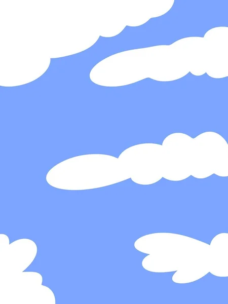 Mavi Gökyüzü Beyaz Bulut Çizgi Filmi — Stok fotoğraf