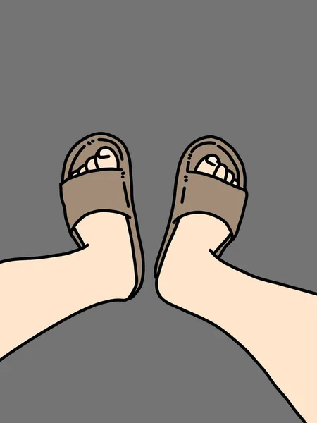foot cartoon on gray background