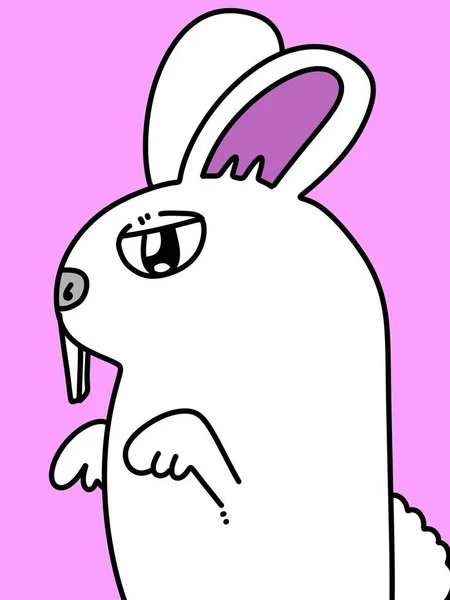 cute rabbit cartoon on pink background