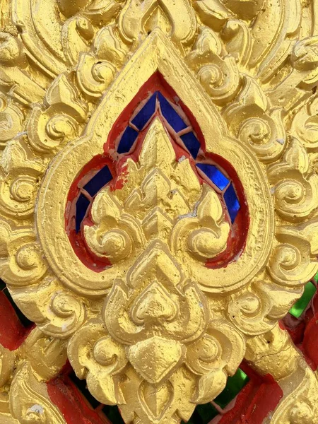 Ταϊλανδικό Μοτίβο Τέχνης Στον Τοίχο Του Ναού — Φωτογραφία Αρχείου