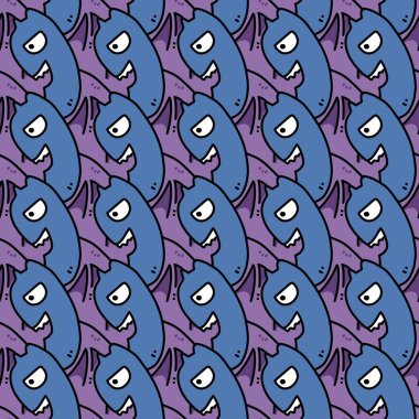 Sevimli canavar çizgi filminin kusursuz deseni