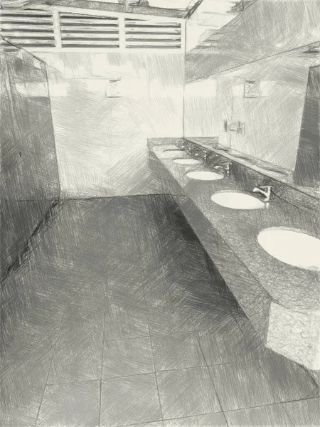 トイレの黒と白 — ストック写真