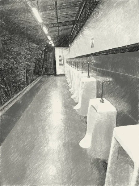 Tuvalet Odasının Siyah Beyaz — Stok fotoğraf