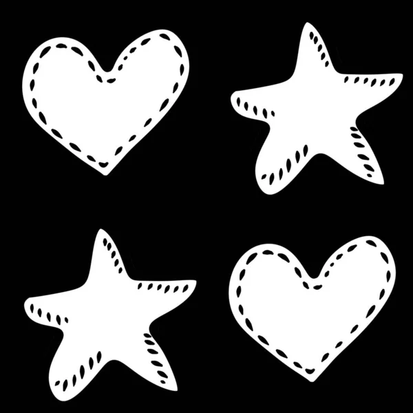 Bezproblémový Vzor Srdce Tvaru Hvězdy — Stock fotografie