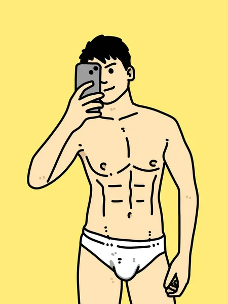 黄色の背景のかわいい男漫画 — ストック写真