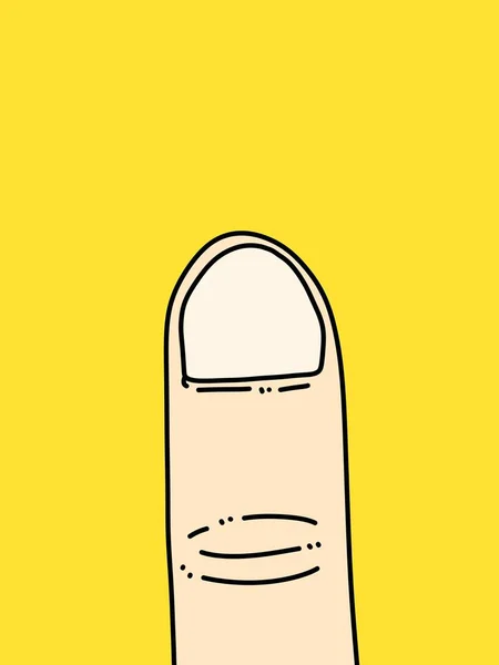 Kreslený Prst Žlutém Pozadí — Stock fotografie