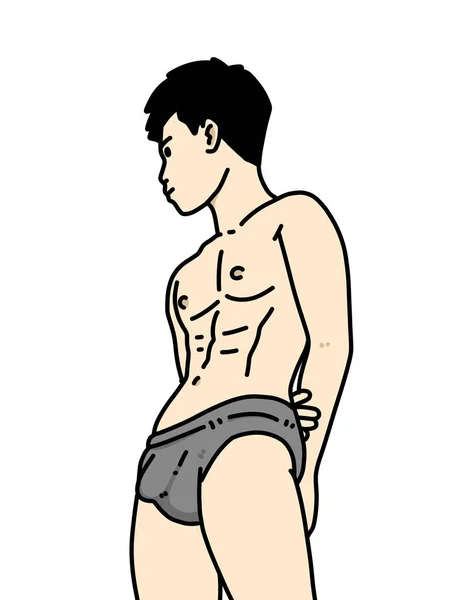 白い背景のかわいい男漫画 — ストック写真