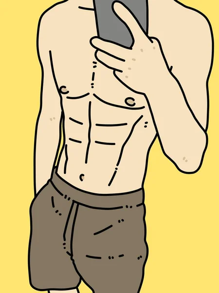 body man cartoon on yellow background