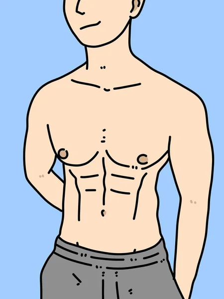 body man cartoon on blue background