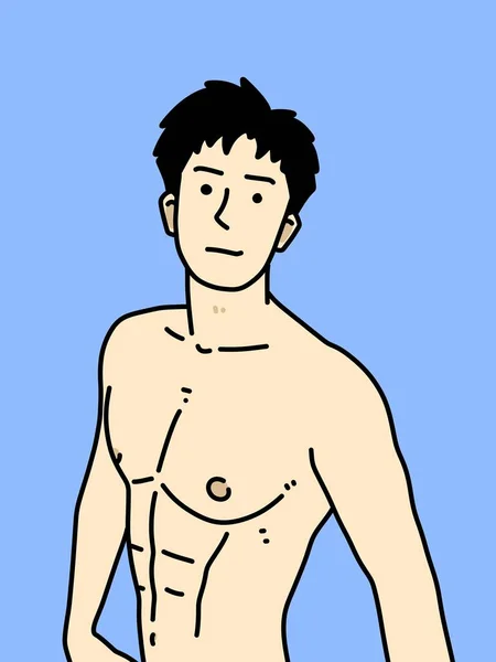 青い背景の可愛い男漫画 — ストック写真