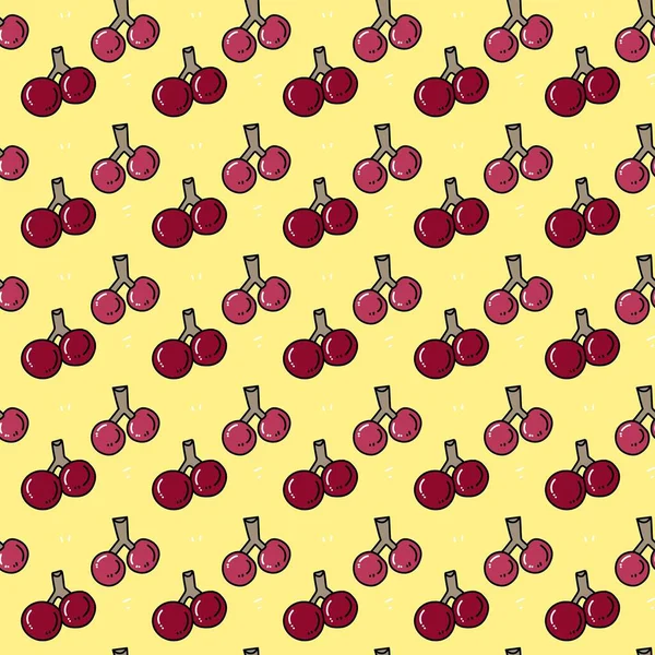 seamless pattern of berry fruit cartoon