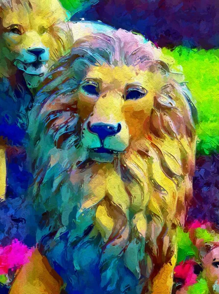 art color of head lion