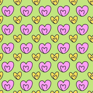 Kalp şeklindeki arka planda kusursuz desen