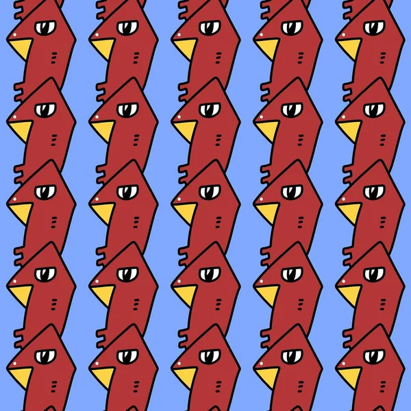 seamless pattern of cute monster cartoon