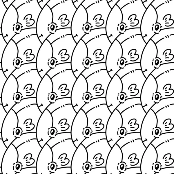 seamless pattern of cute monster cartoon