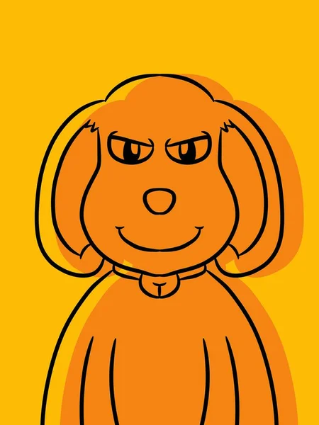 Ctue Dog Cartoon Color Background —  Fotos de Stock