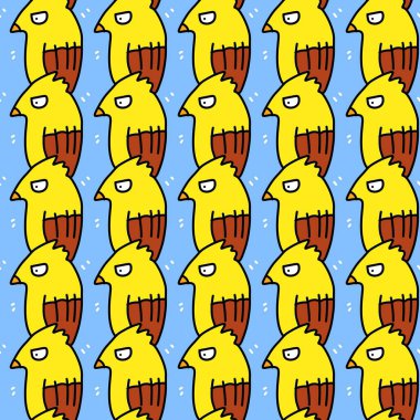 Sevimli kuş çizgi filminin kusursuz deseni