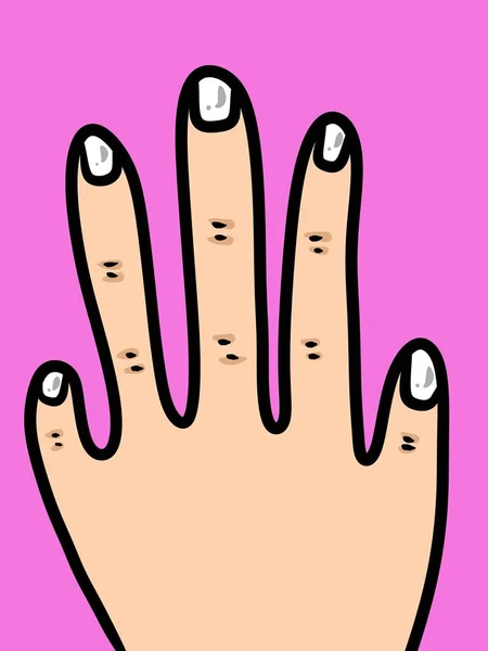 Hand Cartoon Auf Rosa Hintergrund — Stockfoto