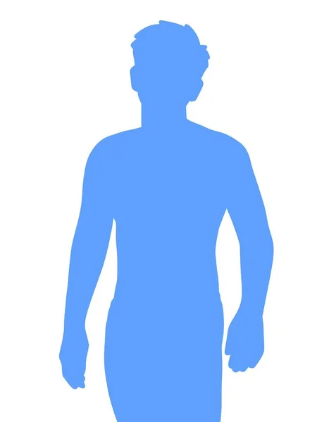 Blue Shape Man White Background — Φωτογραφία Αρχείου