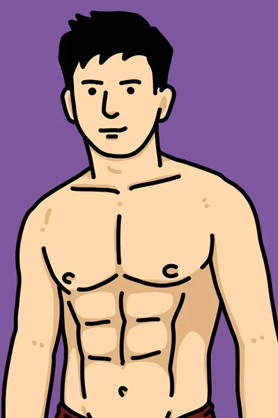 cute man cartoon on purple background